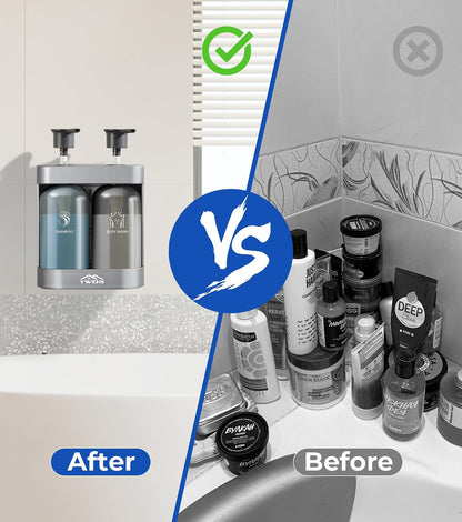 Shampoo and Conditioner Dispenser Shower Soap Dispenser 3 Chamber No Drill Shampoo Dispense for Shower Wall Mounted Shower Shampoo Dispenser 3 Chamber for Bathroom Hotel 3 * 13.37 fl.oz Black