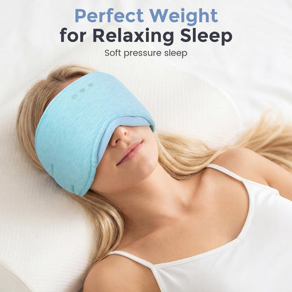 Sleep Headphones with Bluetooth 5.4 Sleep Mask, Bamboo Cotton Music Wireless Bluetooth Eye Mask for Sleeping, Earphones HD Speaker Microphone for Travel