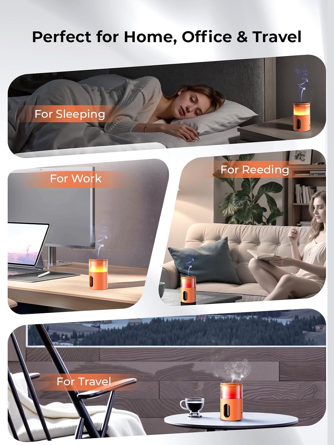 Waterless Essential Oil Diffuser: 𝟗-𝐂𝐨𝐥𝐨𝐫 𝐋𝐄𝐃 for Home