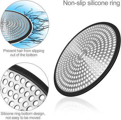 LEKEYE Shower Drain Hair Catcher/Strainer/Stainless Steel and Silicone