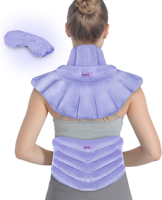 REVIX Microwave Heating Pad Set, Moist Heat Neck Shoulder Wrap & Eye Mask