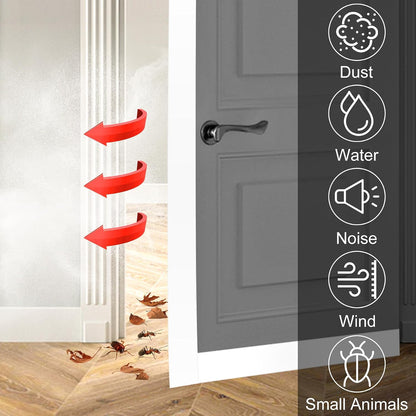 ToLanbbt T-Shaped Door Draft Stopper 1.97 in x 20 FT Silicone Weather Stripping Door Seal Double-Sided Adhesive Draft Seal Tape for Doors Windows and Shower Glass Gaps, Side, Frame, Clear
