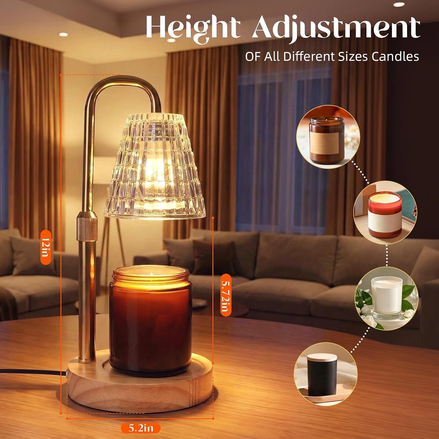 Glimra Candle Warmer Lamp, Candle Warmer Lamp with Timer, Dimmable | for Jar Candles Candle Warmer Birthday Gifts,for Mom Women Friend Sister,Office Apartment Dorm Room Home Decor Black