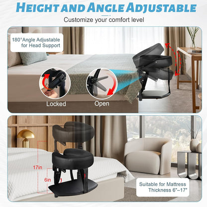 Massage Headrest for Bed, Head Holder & Face Cradle with Face Down Pillow
