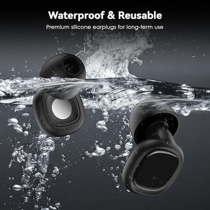 Ultra Soft Ear Plugs - 55dB (SNR) Noise Reduction Hearing Protection - Reusable Earplugs Flexible Comfortable Fit for Noise Sensitivity, Sleep, Work, Study, Airplane, Concerts & Festivals (Black)