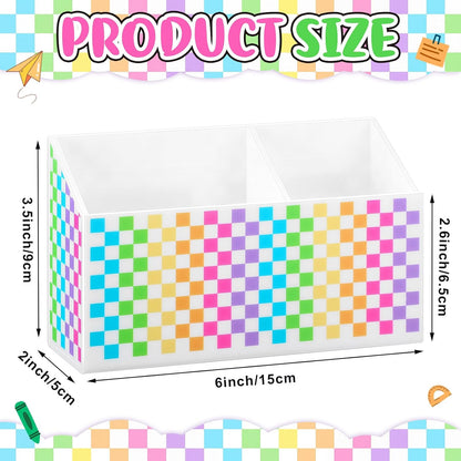Tenceur Magnetic Dry Erase Marker Holder Acrylic Magnetic Pen Holder Whiteboard Marker Organizer for Whiteboard Fridge Refrigerator Locker Accessories Office Home Pen Storage(Checkered)
