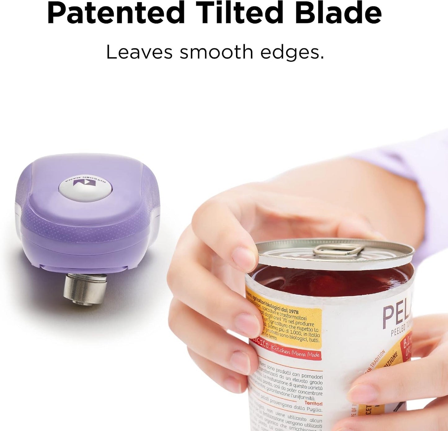 Kitchen Mama One Touch Electric Can Opener, Avocado | Opens with One Button Press, Auto-Stop, Smooth Edge, Cordless, Battery Operated