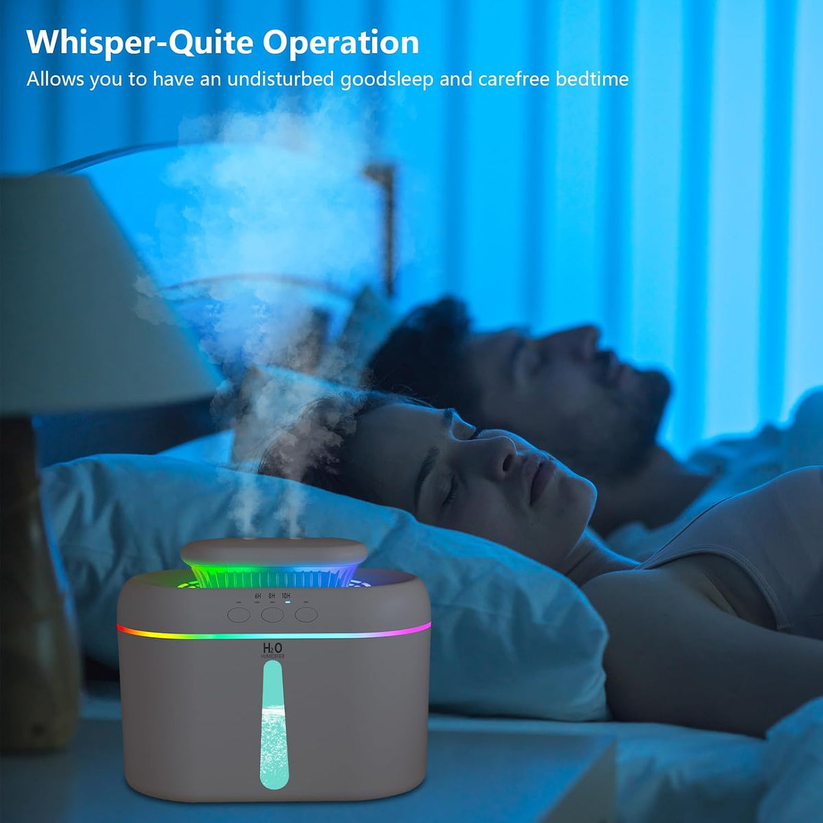 LISACOOL 2L humidifiers Ultra Quiet Supersized Cool Mist Air for Bedroom
