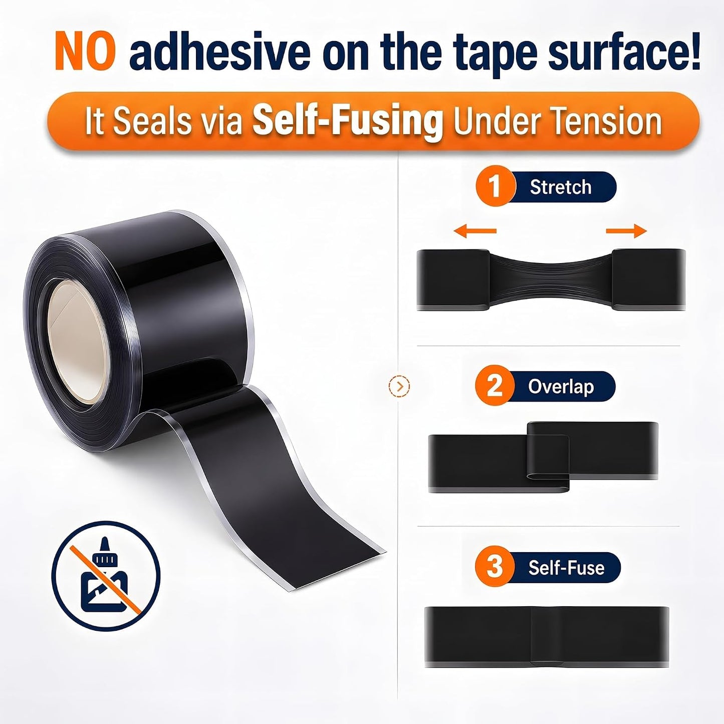 Self Fusing Silicone Tape 2 Rolls Flex Seal Tape 1 Inch x 10 Feet | Waterproof Hose Repair Tape, Silicone Rubber for Plumbing, Pipe Leak Seal, Rescue Tape, Outdoor Coax And Tool Fixation
