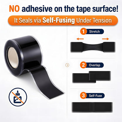 Self Fusing Silicone Tape 2 Rolls Flex Seal Tape 1 Inch x 10 Feet | Waterproof Hose Repair Tape, Silicone Rubber for Plumbing, Pipe Leak Seal, Rescue Tape, Outdoor Coax And Tool Fixation