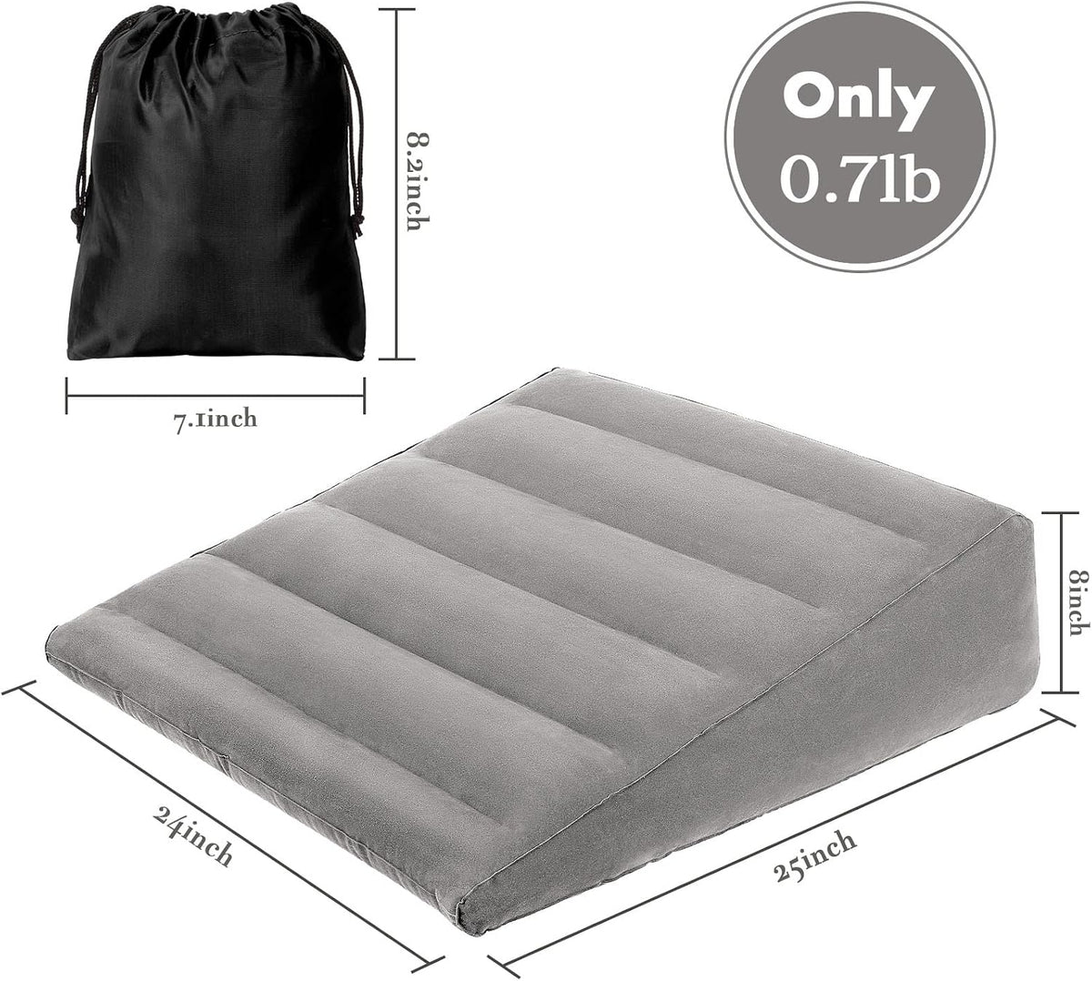 USHMA Inflatable Wedge Pillow for Sleeping, Portable Travel Wedge Pillow for Sitting in Bed, Inflatable Wedge Pillows for Travel, Blow Up Under Knee Pillow