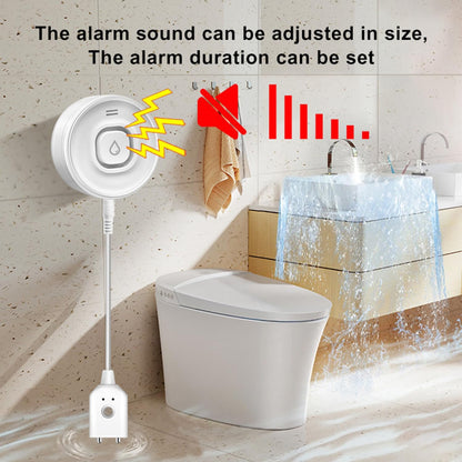 Smart Water Leak Detector: WiFi Water Sensor with APP Push Notifications and Sound Alarm, Water Leakage and Low Water Level Monitoring, Compatible with Alexa, Google Home, Suit for Basement, Kitchen