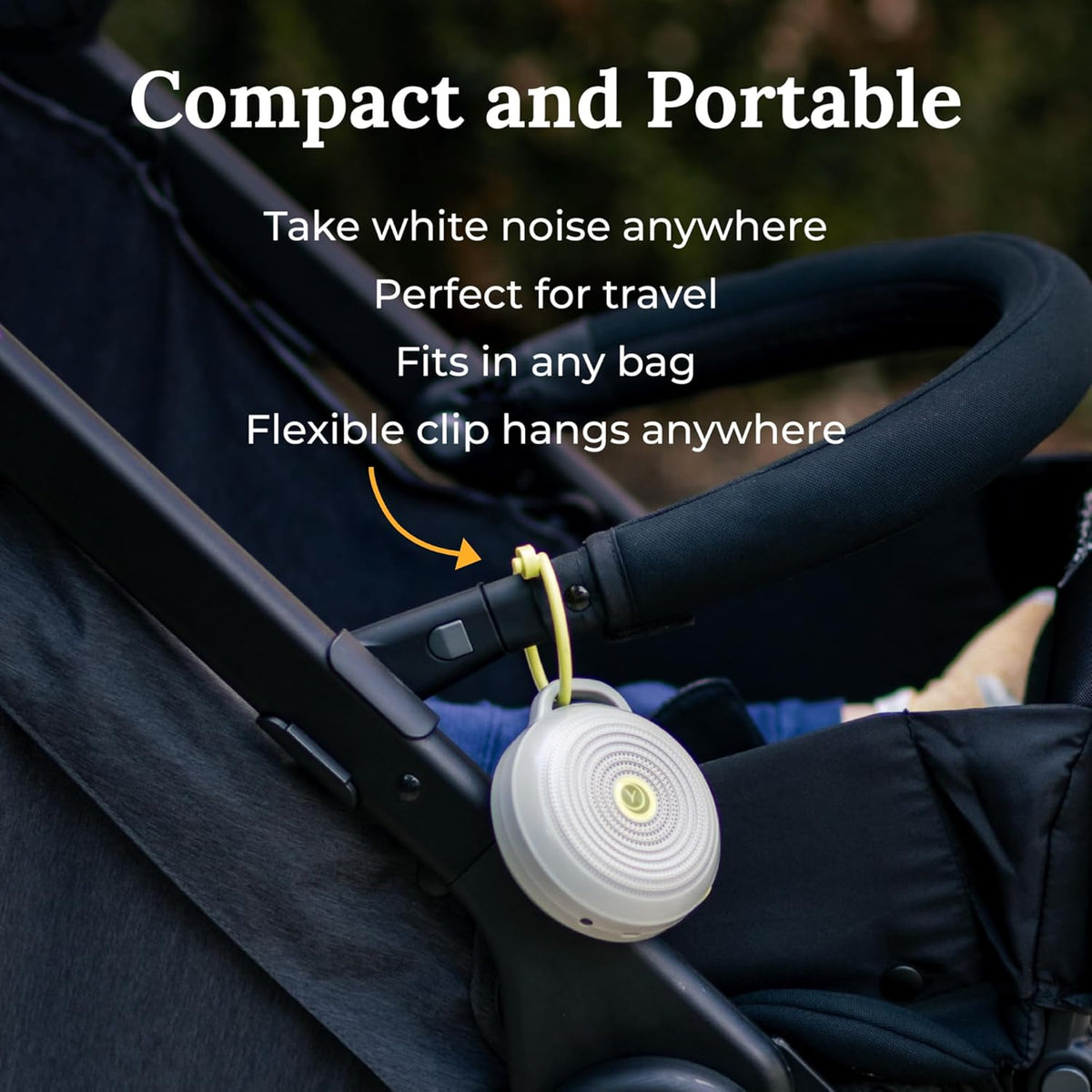 Yogasleep Hushh Portable White Noise Sound Machine for Baby, 3 Soothing Natural Sounds with Volume Control, Compact Size, Noise Canceling for Sleep Aid, Office Privacy, & Meditation, Registry Gift