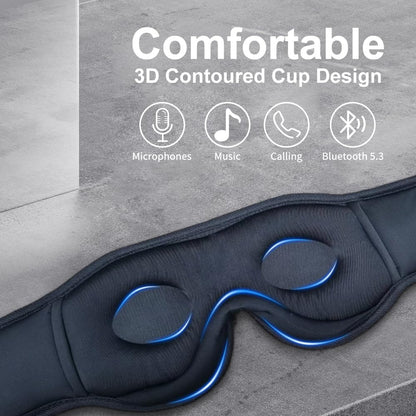 Bluetooth Sleep Mask Wireless Headphones 3D Bluetooth Eye Mask for Side Sleepers SYPVRY Blackout Eye Mask with Headphones Speaker for Airplane,Travel, Black