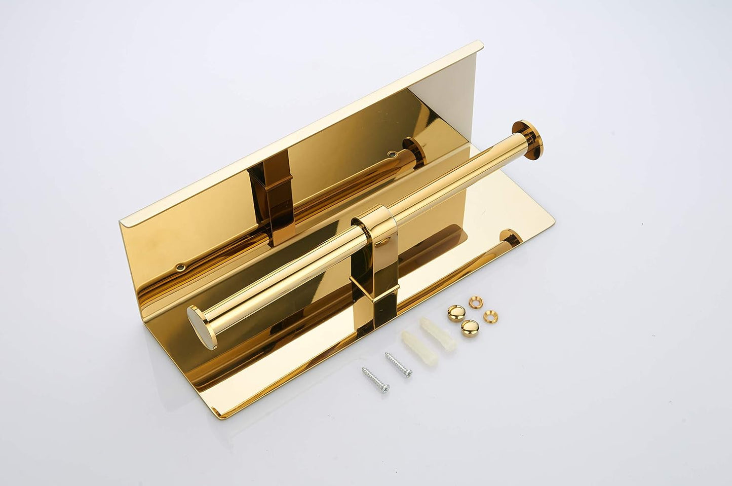 Double Toilet Paper Holder with Shelf Brushed Nickel Toilet Paper Holder Wall Mounted
