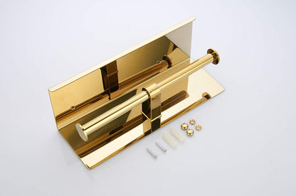 Double Toilet Paper Holder with Shelf Brushed Nickel Toilet Paper Holder Wall Mounted