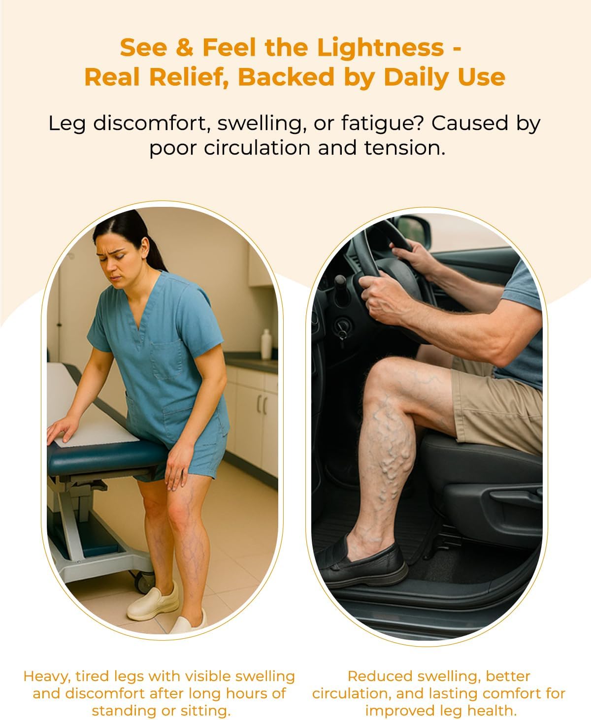 Leg Massager for Circulation and Pain Relief, Lymphatic Drainage & Varicose Veins Support - Calf, Foot & Knee Massager with SoothingPulse, Heat, Light & Vibration - White