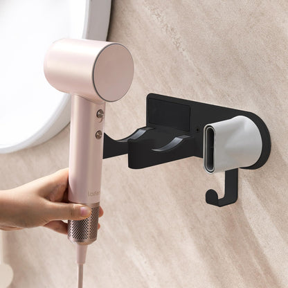Hot Tools Organizer, Hair Tool Organizer Wall Mount Aluminum Alloy, Space-Saving Curling Iron Holder for Vanity & Bathroom with Stainless Steel Cups White CHOCHOYAH