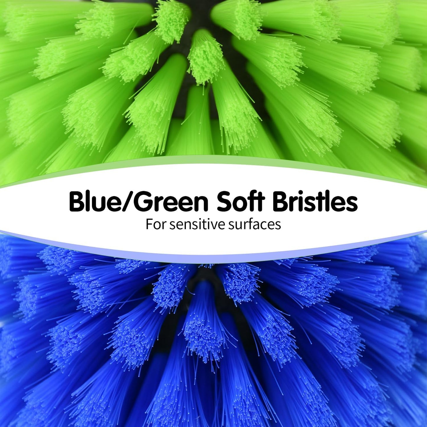 5pcs Drill Brush Set, Soft Bristle & Medium Bristle | for Car Interior, Floor, Grout, Toilet, Sink, Upholstery, Carpet