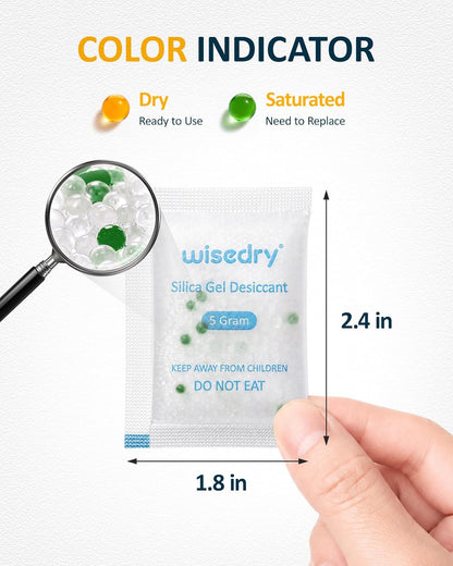 wisedry 2 x 500 Gram [2.2 lbs] Rechargeable Silica Gel Car Dehumidifier, Microwave Fast Reactivated Desiccant Packets Large for Gun Safe Closet Basement Garage Storage Moisture Absorber Bag Reusable