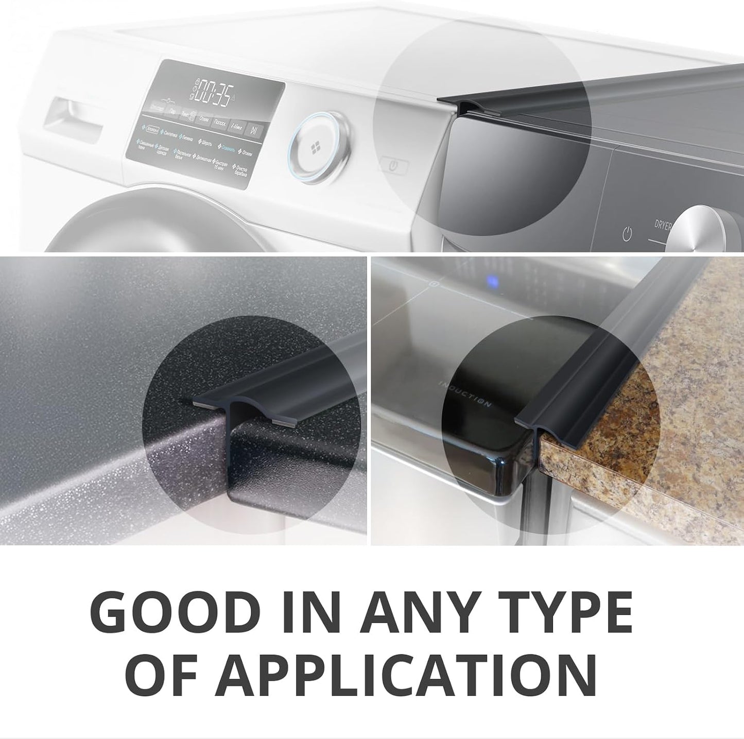 Silicone Stove Gap Cover X-Protector - 50"x1" Premium Counter Gap Filler | Self-Adhesive Guard Between Stove and Counter - Heat Resistant Oven Counter Gap Protector - Stove Top Spill Guard