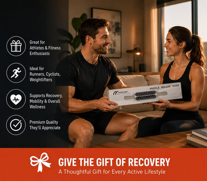 Muscle Roller Stick for Muscle Recovery, Double Row Massage Roller