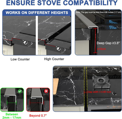 Stove Gap Covers Stainless Steel, Stove Gap Guard Between Stove and Counter | Heat Resistant Stove Gap Filler, Retractable Length 13.8" to 27.5", 0.79" W, Range Trim Kit for Oven Counter Side Gap-Silver