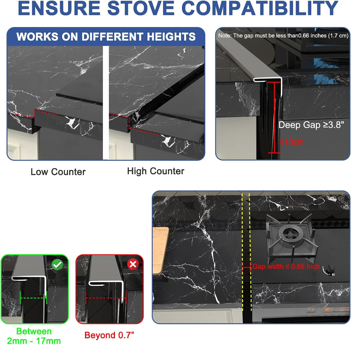Stove Gap Covers Stainless Steel, Stove Gap Guard Between Stove and Counter