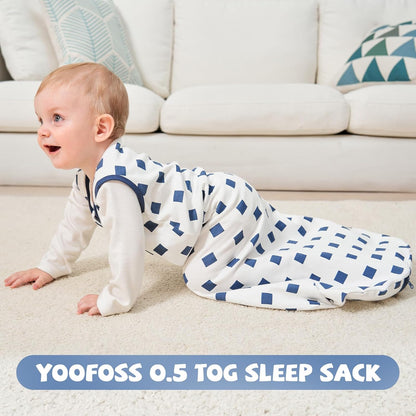 Yoofoss Baby Sleep Sack 0-6 Months Wearable Blanket for Babies 100% Organic Cotton 2-Way Zipper TOG 0.5 Toddler Sleeping Sack 3 Pack, Sleep Sacks