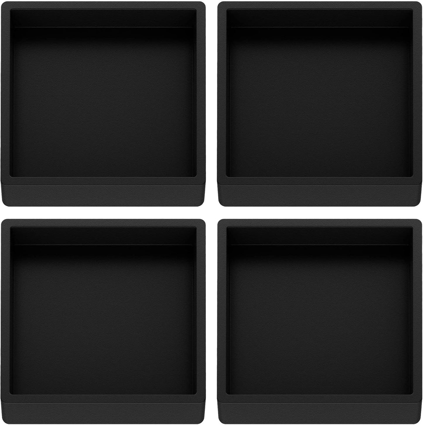 Furniture Coasters Caster Cups Rubber 3.5 inch Square No Slip Pads Hardwood Floors Protectors-for Furniture Legs Sofa Bed Piano Chair Feet Prevent Sliding Stoppers (4, Black Square 3.5 inch)