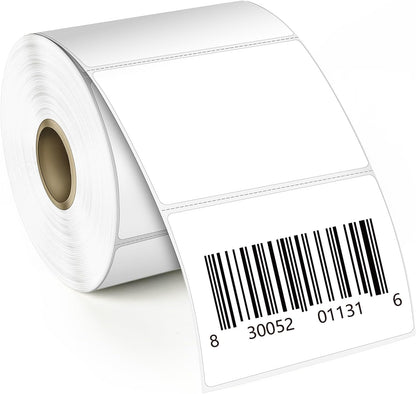 L LIKED 2" x 1" Thermal Labels, Blank Removable Labels with No Residue, Water and Oil Resistant, Use for Both Home and Office (1 Roll, 1300 Labels)