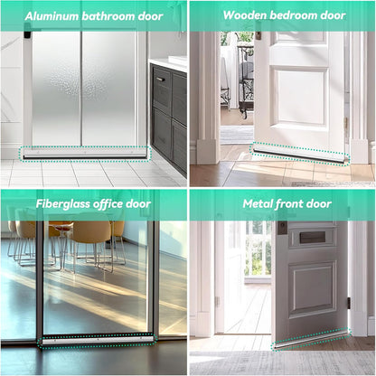 AMZNOVA Door Sweep Door Threshold Sweeper, 36in, Brown, 2Pack | Sweep Aluminum and Vinyl for Interior & Exterior Bottom, Dust Bug Draft Stopper Storm Weatherproof Aluminum Vinyl Sweeper