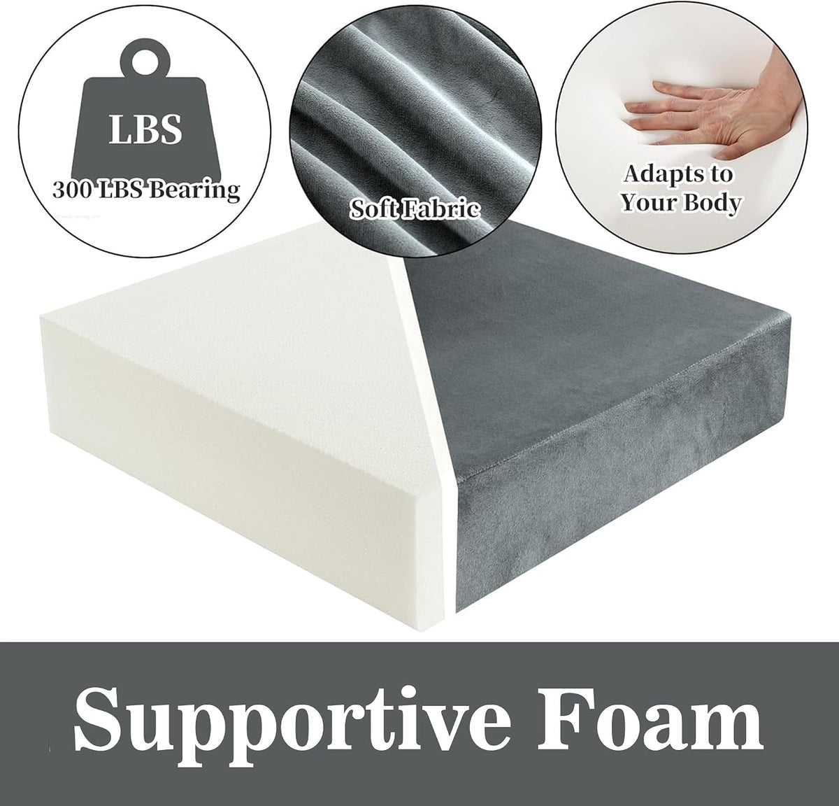 HOMBYS Foam Lumbar Support Pillow for Recliner with Recliner Chair Seat Cushion-Thick Seat Cushion for Elderly with Long Back Support, Extra Large & Non-Slip, Brown