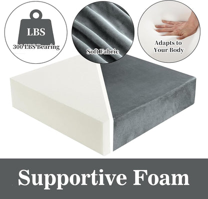 HOMBYS Foam Lumbar Support Pillow for Recliner with Recliner Chair Seat Cushion-Thick Seat Cushion for Elderly with Long Back Support, Extra Large & Non-Slip, Brown