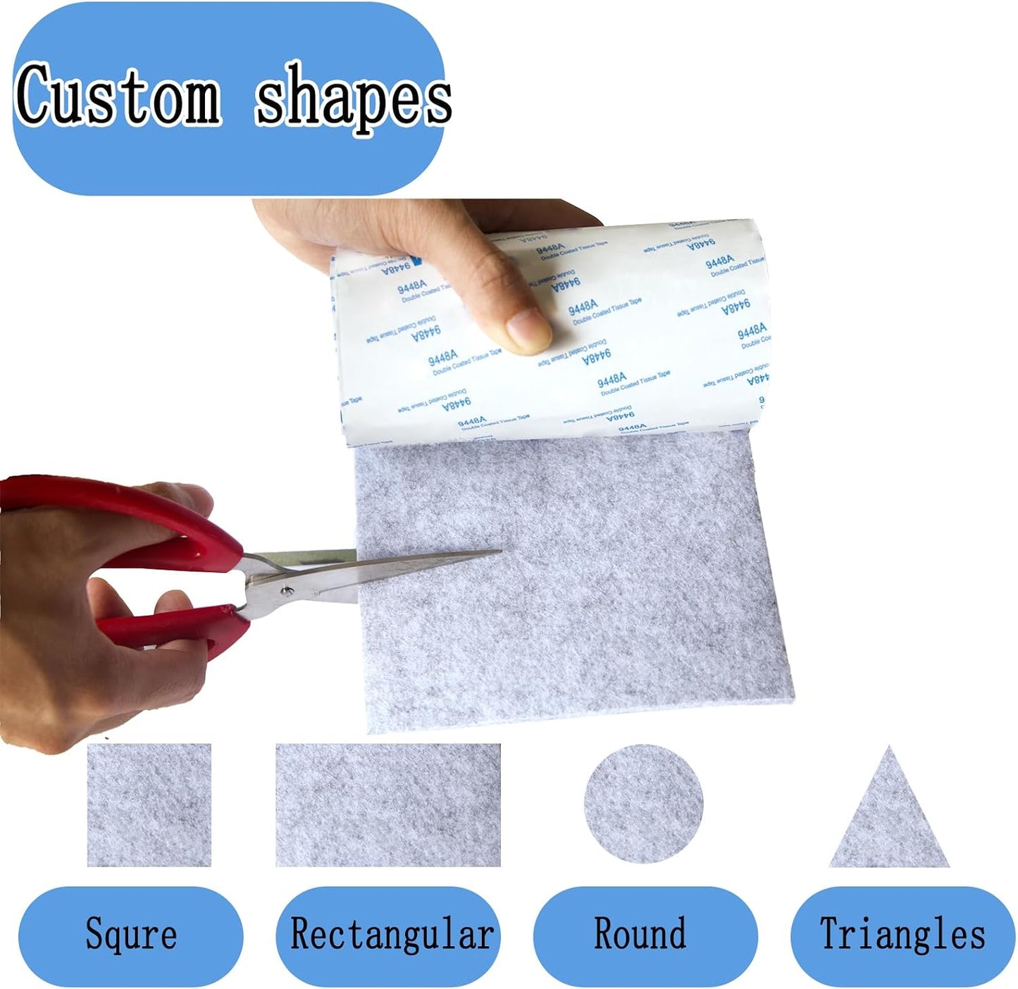 Cuttable Felt Furniture Pads with Sticky Backing,40x4 inch Self Adhesive Felt Sheets,Heavy Duty Felts Strip Roll Felts Tape Protect Hardwood Floors No Scratches No Noise