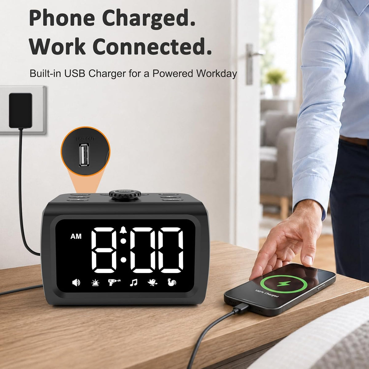 Peakeep Super Loud Alarm Clock for Heavy Sleepers Adults Teens, Big Numbers