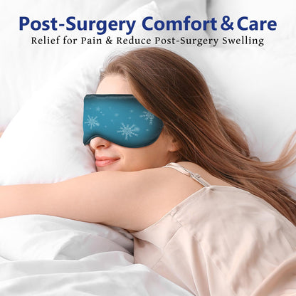Cooling Eye Mask for Sleeping Migraine Headache Relief Mask Gel Cold Compress Eye Face Ice Pack for Eyestrain Dark Circles and Puffiness Relaxation Gifts for Women Men Silk Reusable-2 Pack