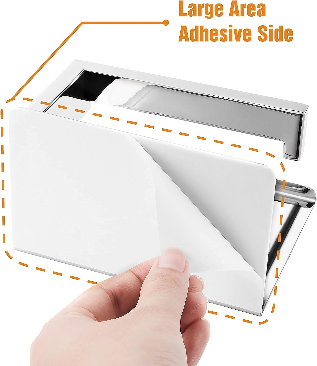 HITSLAM Toilet Paper Holder Matte Black, Adhesive Wall Mount, No Rotation | Heavy Duty Metal | anti rotation slot | vertical or horizontal setup |rustproof matte black finish|Bathroom Tissue Dispenser