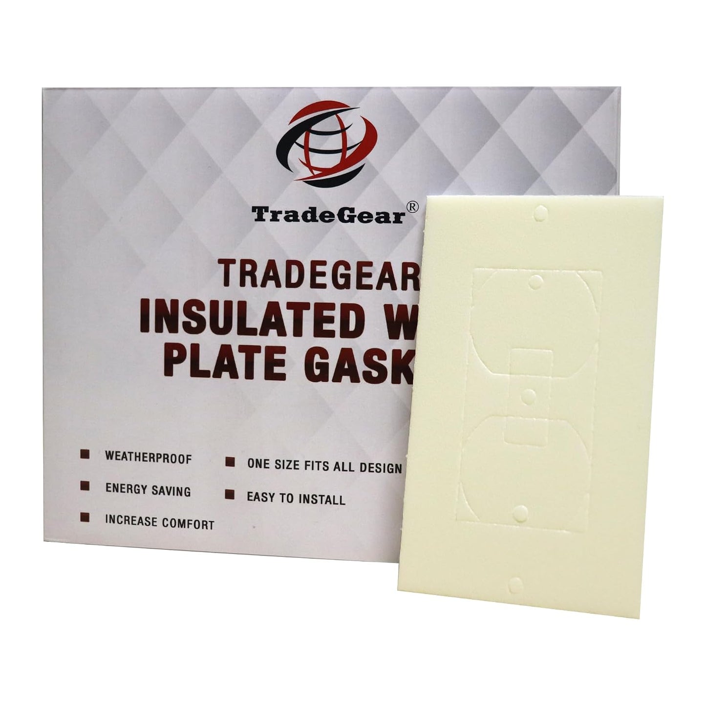 Wall Plate Insulation Gasket 100 Pack, Wall Gasket Replacement Made with Weatherproof, Polyethylene Insulating Foam – Energy Saving, One Size Fits All Design