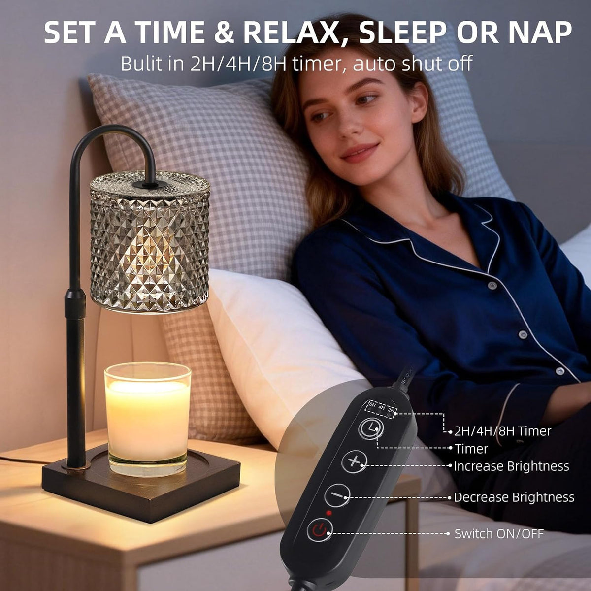 Candle Warmer Lamp with Timer Dimmer, Home Decor for Women Birthday