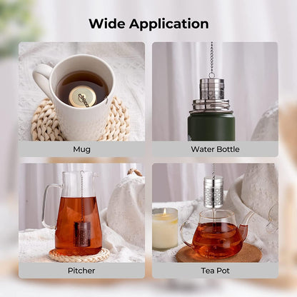 Reinmoson Mini Tea Strainer for Loose Tea Fine Mesh Tea Infuser 1.2”x2.2”