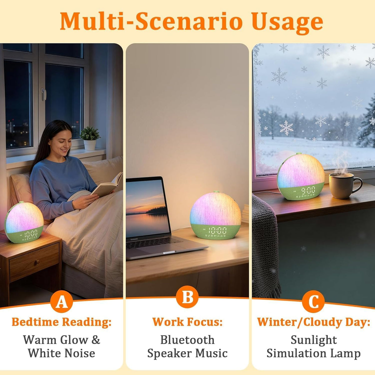 Sunrise Alarm Clock with Sound Machine - Natural Wake-Up Gradual Light