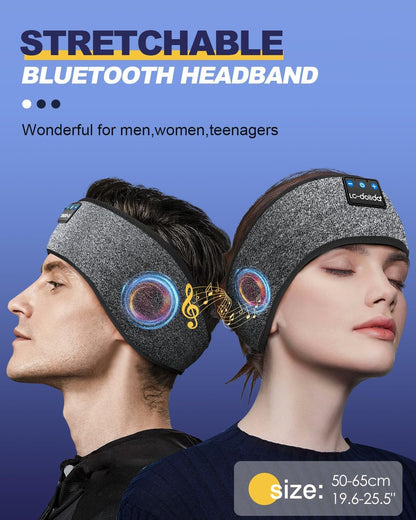 LC-dolida Sleep Headphones Bluetooth 5.4, Headband Headphones Earphones Wireless, Sleep Mask for Gifts,Workout,Jogging,Yoga(Purple)