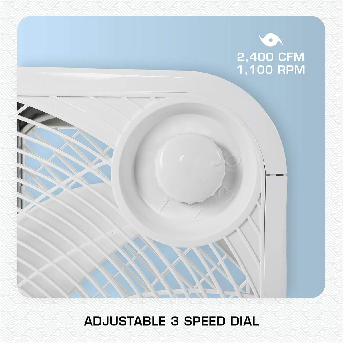 Hurricane Classic Floor Box Fan with 3 Speed Settings, Black - 20in