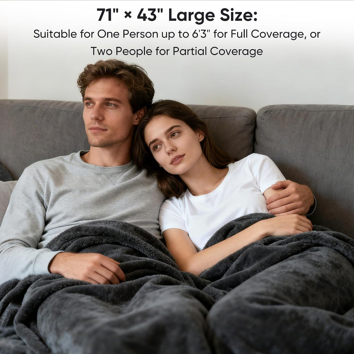 Large Cordless Heated Blanket Shawl, 71"×43" with Power Bank