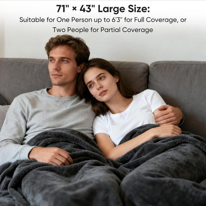 Large Cordless Heated Blanket Shawl, 71"×43" with Power Bank