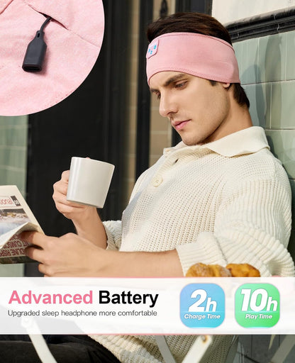 Perytong Sleeping Headphones Bluetooth Headband, Soft Long Time Play Sleeping Headsets with Built in Speakers Perfect for Workout,Running,Yoga,Travel, Darkgray