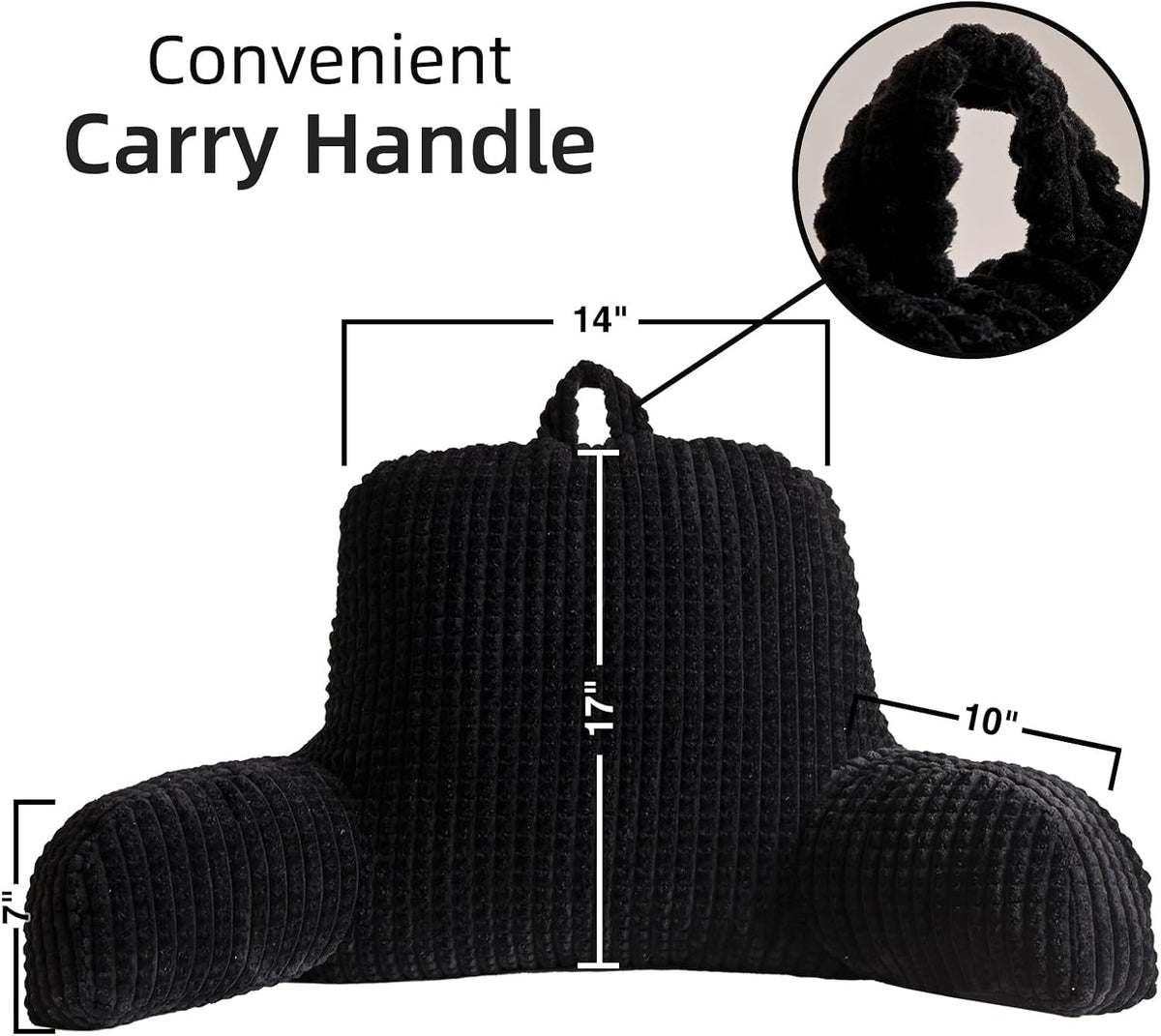 A Nice Night Darkgrey 17" Bed Wedge Pillows with Arms for Sitting