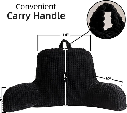 A Nice Night Darkgrey 17" Bed Wedge Pillows with Arms for Sitting