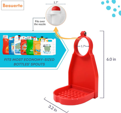 Detergent Cup Holder Set of 2, Besuerte Tidy Cup Laundry Detergent Drip Catcher Leak for Laundry Room Durable- No-Fall, No Drips or Spills【Grey】